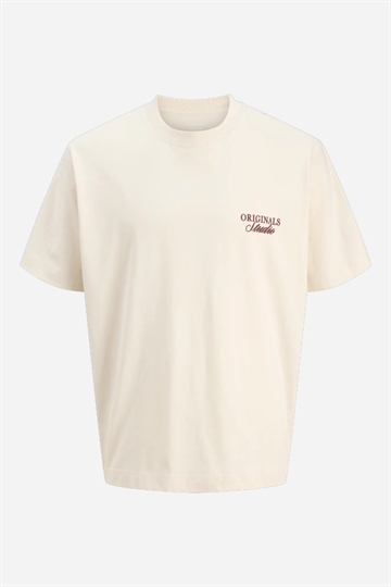 Jack & Jones JORNORREBRO TYPO TEE SS CREW NECK SN - Antique White